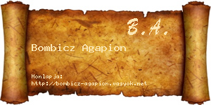 Bombicz Agapion névjegykártya
